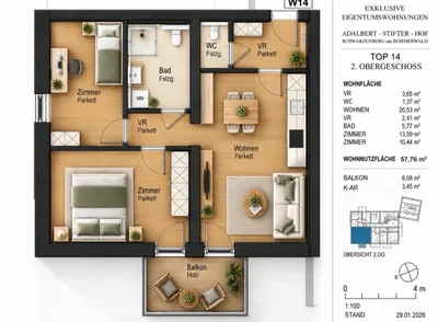 2-Zimmer-Wohnung kaufen in Rohrbach – 41 m², € 151.245 – Bild 19 von 24