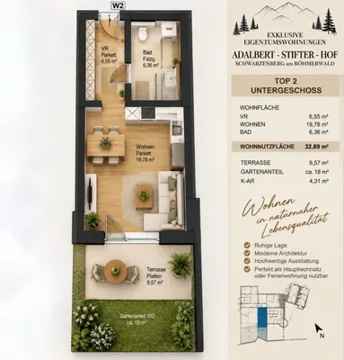 2-Zimmer-Wohnung kaufen in Rohrbach – 41 m², € 151.245 – Bild 6 von 24
