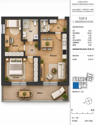 2-Zimmer-Wohnung kaufen in Rohrbach – 41 m², € 151.245 – Bild 13 von 24