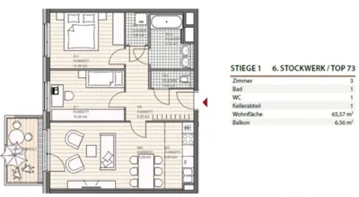 3-Zimmer-Wohnung mieten in Wien – 65,57 m², € 1.390 – Bild 23 von 23