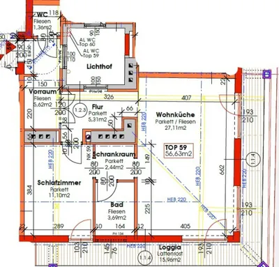 2-Zimmer-Wohnung kaufen in Wien – 56,63 m², € 329.000 – Bild 23 von 24