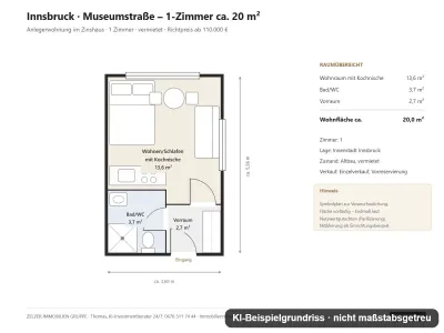 1-Zimmer-Wohnung kaufen in Innsbruck – 20 m², € 110.000 – Bild 3 von 3