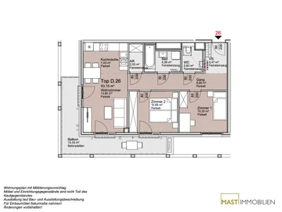 3-Zimmer-Wohnung kaufen in Wien – 63,15 m², € 445.000 – Bild 13 von 13