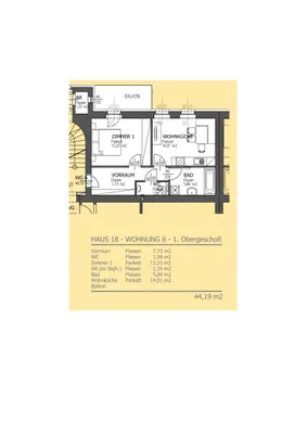 2-Zimmer-Wohnung mieten in Linz – 44 m², € 798 – Bild 10 von 10
