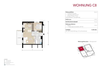 2-Zimmer-Wohnung kaufen in Graz-Umgebung – 52 m², € 212.110 – Bild 3 von 12