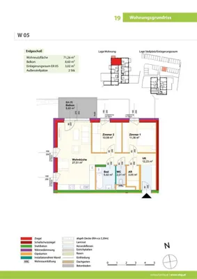 3-Zimmer-Wohnung mieten in Horn – 71,26 m², € 694 – Bild 2 von 3