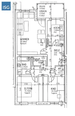 3-Zimmer-Wohnung mieten in Grieskirchen – 81 m², € 862 – Bild 2 von 2