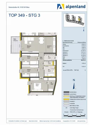 4-Zimmer-Wohnung kaufen in Sankt Pölten – 89,61 m², € 416.429 – Bild 7 von 7