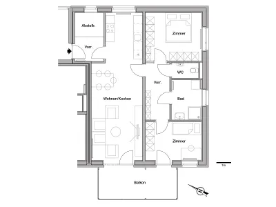 3-Zimmer-Wohnung mieten in Südoststeiermark – 75,6 m², € 772 – Bild 2 von 2