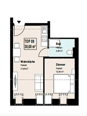 2-Zimmer-Wohnung kaufen in Wien – 38,6 m², € 225.000 – Bild 7 von 7