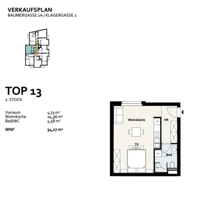 1-Zimmer-Wohnung kaufen in Wien – 34,23 m², € 234.000 – Bild 10 von 10