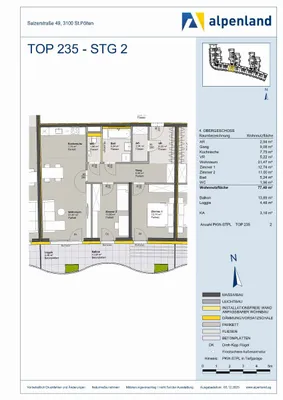 3-Zimmer-Wohnung mieten in Sankt Pölten – 77,4 m², € 1.040 – Bild 7 von 7