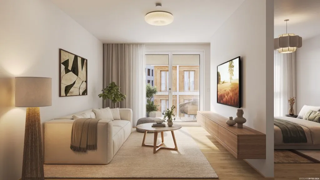 "Village im Dritten - PARK FLATS" - Provisionsfreie 2-Zimmer Eigentumswohnung (Erstbezug) mit Balkon - Ansicht 2