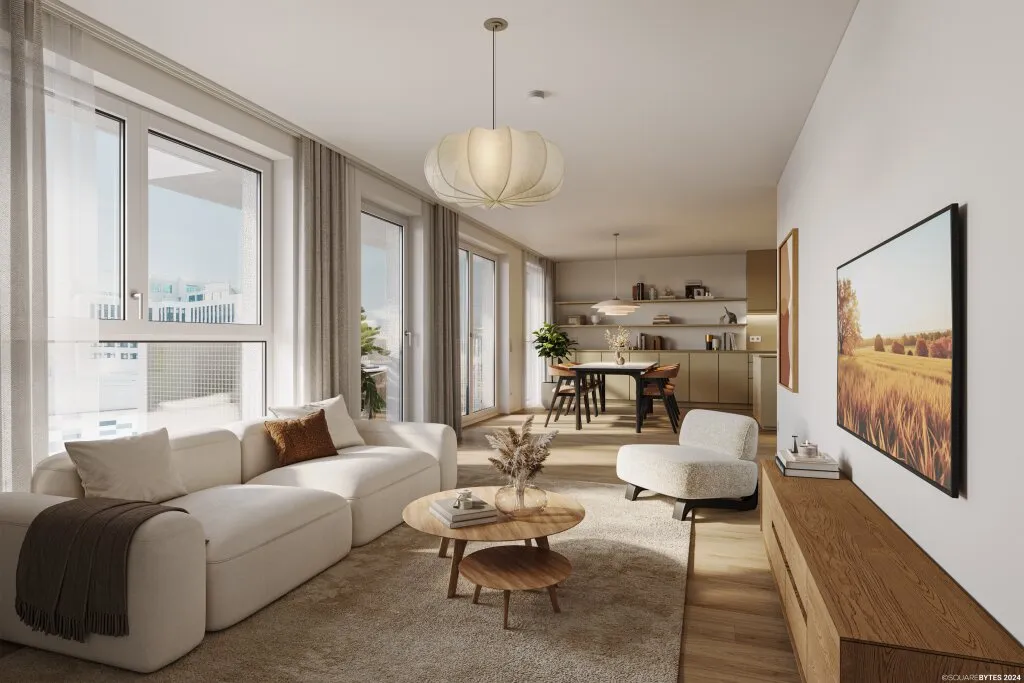 "Village im Dritten - PARK FLATS" - Provisionsfreie 2-Zimmer Eigentumswohnung (Erstbezug) mit Balkon - Ansicht 3