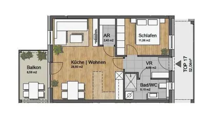 2-Zimmer-Wohnung mieten in Weiz – 51 m², € 700 – Bild 6 von 6