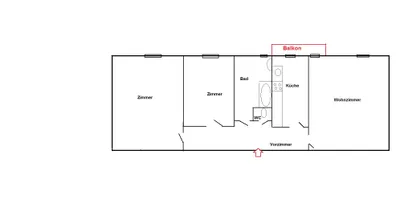 3 Zimmer Wohnung mit Balkon im Neubau Hofseitig