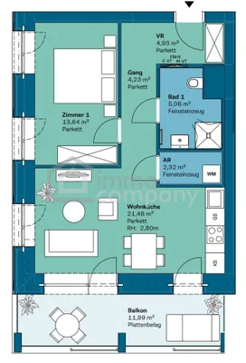 2-Zimmer-Wohnung mieten in Wien – 52 m², € 1.650 – Bild 31 von 32