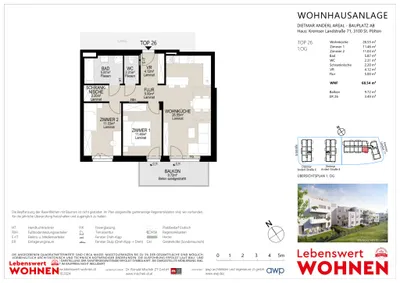 2-Zimmer-Wohnung mieten in Sankt Pölten – 68,54 m², € 868 – Bild 10 von 14