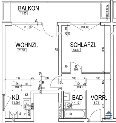 2-Zimmer-Wohnung mieten in Salzburg Stadt – 52 m², € 1.250 – Bild 6 von 6