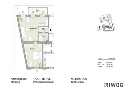 2-Zimmer-Wohnung kaufen in Mödling – 59,03 m², € 448.000 – Bild 26 von 27