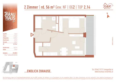 2-Zimmer-Wohnung kaufen in Bruck an der Leitha – 56 m², € 333.800 – Bild 4 von 5