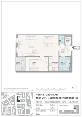 2-Zimmer-Wohnung mieten in Wien – 61,68 m², € 1.299 – Bild 7 von 8