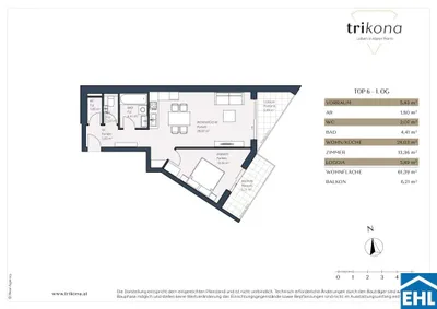 2-Zimmer-Wohnung kaufen in Wien – 55,5 m², € 359.000 – Bild 7 von 7