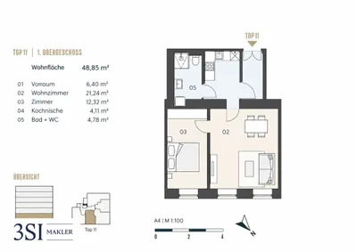 2-Zimmer-Wohnung kaufen in Wien – 48,85 m², € 359.000 – Bild 12 von 12