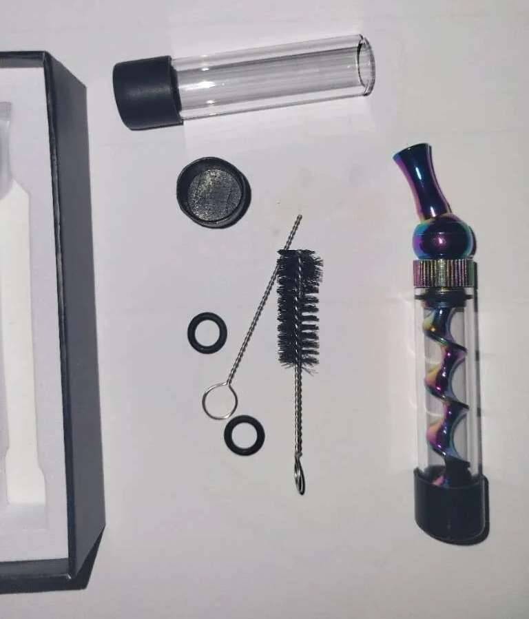 GlasPfeife,TwistBluntPipe,SpiralPfeifemitReinigungsbürsteOVP