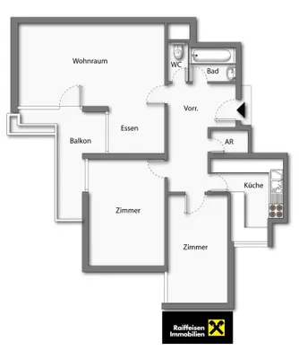 3-Zimmer-Wohnung kaufen in Salzburg Stadt – 76 m², € 360.000 – Bild 5 von 5