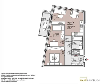 3-Zimmer-Wohnung mieten in Wien – 57,13 m², € 1.190 – Bild 11 von 12