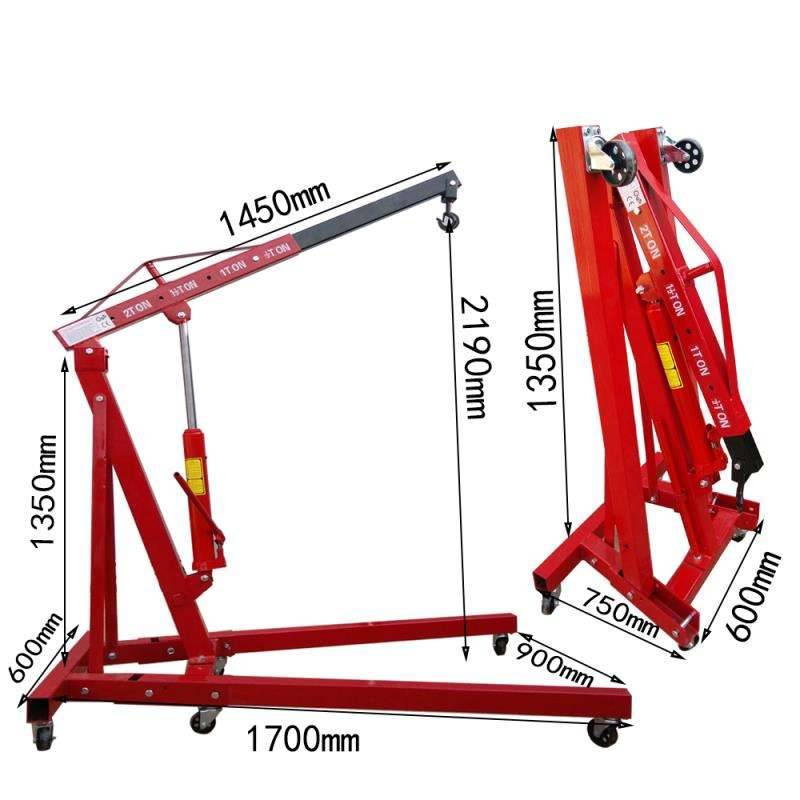 RETTER RT9009 Werkstattkran 2000 kg - Klappbarer Motorkran für Hebearbeiten