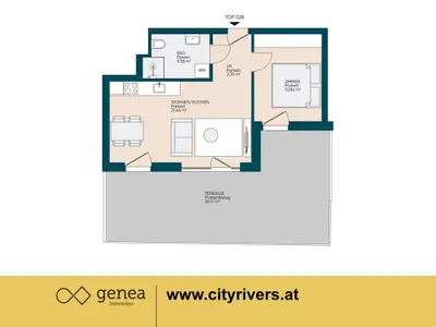2-Zimmer-Wohnung mieten in Graz – 40,8 m², € 815 – Bild 2 von 13