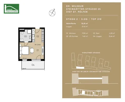 1-Zimmer-Wohnung mieten in Sankt Pölten – 32,81 m², € 599 – Bild 21 von 21