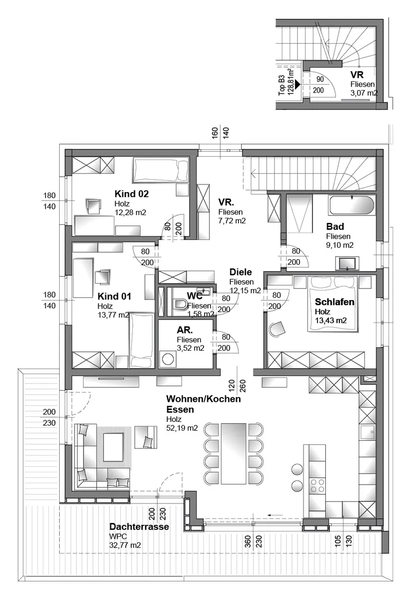 Kirchschlag bei Linz: Penthouse Wohnung mit großzügiger Dachterrasse zu verkaufen! - Ansicht 2