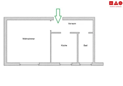 1-Zimmer-Wohnung mieten in Leoben – 40,72 m², € 343 – Bild 3 von 3
