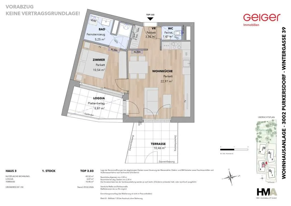 2-Zimmer Wohnung mit Loggia und Terrasse - Top 3.03 - Widok 2