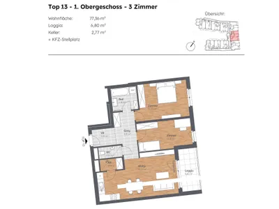 3-Zimmer-Wohnung mieten in Sankt Pölten Land – 77,36 m², € 882 – Bild 5 von 5
