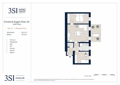 3-Zimmer-Wohnung kaufen in Wien – 58,96 m², € 345.000 – Bild 14 von 14