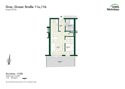 1-Zimmer-Wohnung mieten in Graz – 45 m², € 745 – Bild 6 von 6