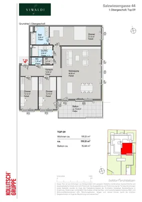 4-Zimmer-Wohnung kaufen in Wien – 119,51 m², € 998.000 – Bild 2 von 13