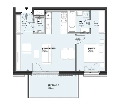 2-Zimmer-Wohnung mieten in Wien – 48,04 m², € 1.099 – Bild 6 von 7