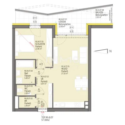 2-Zimmer-Wohnung mieten in Linz – 57,3 m², € 1.199 – Bild 16 von 16
