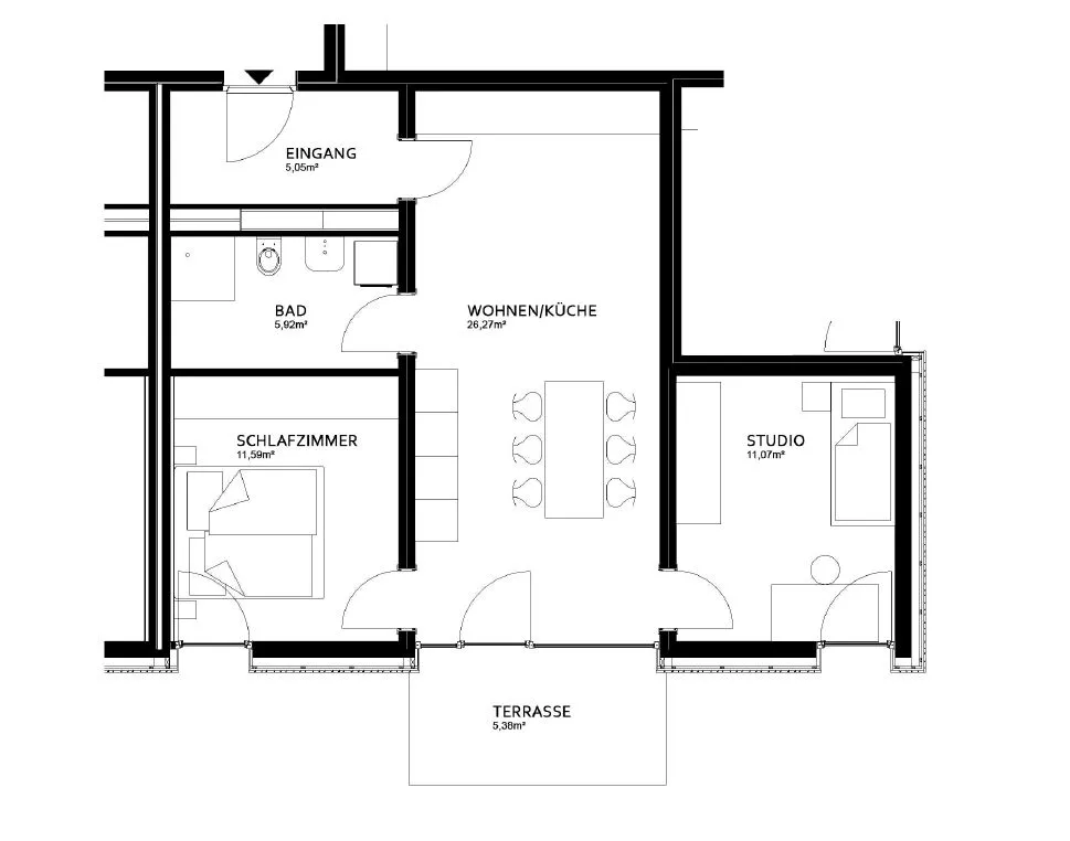 Startwohnungen für Jungfamilien - 3-Zimmer-Wohnung im Obergeschoss mit Balkon - geförderte Miete - 3 Zimmer - Widok 2