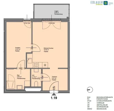 2-Zimmer-Wohnung mieten in Sankt Pölten – 51,14 m², € 798 – Bild 2 von 6