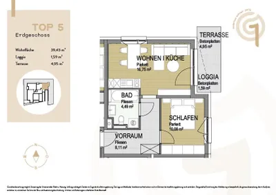2-Zimmer-Wohnung kaufen in Perg – 39,43 m², € 179.000 – Bild 12 von 12