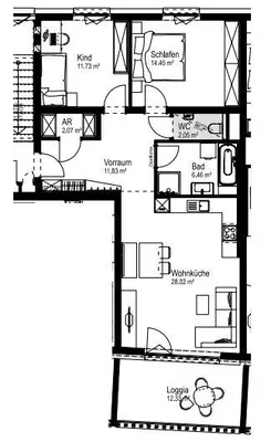 3-Zimmer-Wohnung kaufen in Wels – 78,68 m², € 345.700 – Bild 2 von 5