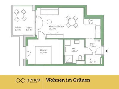 2-Zimmer-Wohnung kaufen in Graz – 45,44 m², € 235.000 – Bild 3 von 16