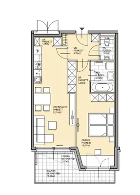 2-Zimmer-Wohnung mieten in Wien – 54,14 m², € 911 – Bild 7 von 7