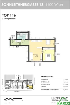2-Zimmer-Wohnung mieten in Wien – 51,74 m², € 856 – Bild 8 von 8